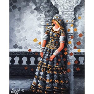 Bandah Ali, 18 x 24 Inch, Acrylic on Canvas, Figurative-Painting, AC-BNA-224